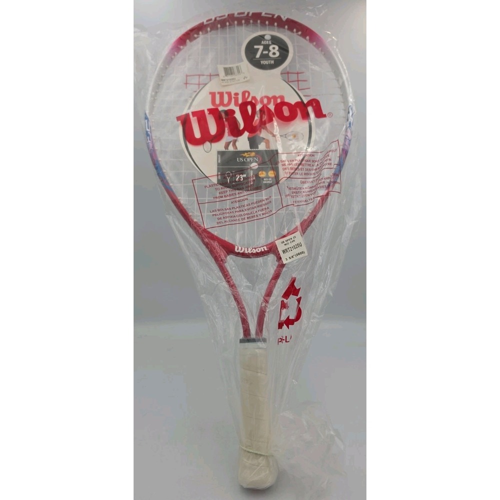 Wilson Junior US Open Tennis Racket Red Blue 23 Inch Ages 7-8 WRT21020U